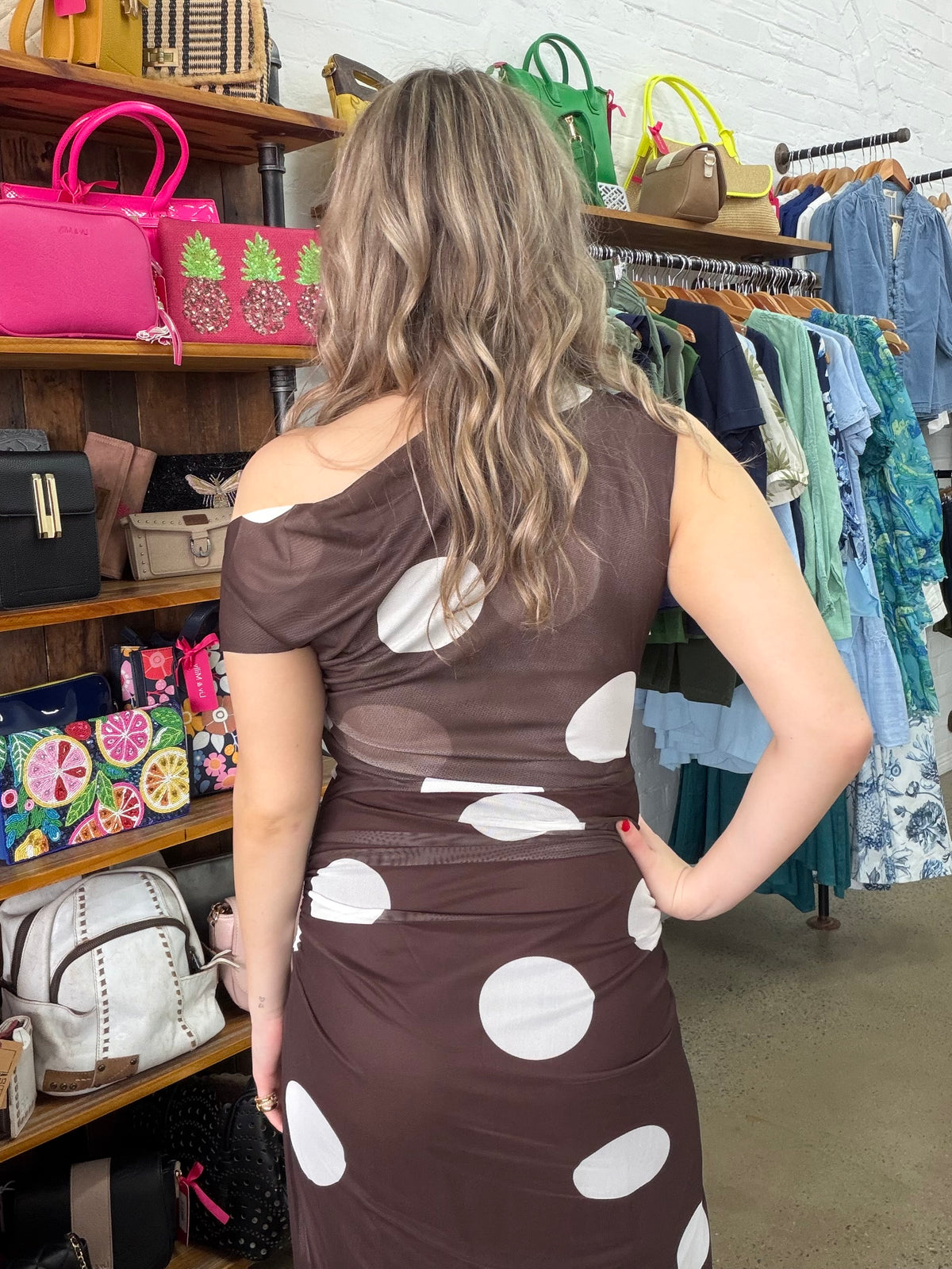 Coco Maxi Dress - Chocolate Polka Dot