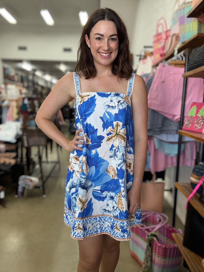 Talula Mini Dress - Blue Floral
