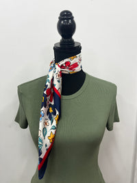 Western Wild Rag - Salverform Floral Print (Navy)