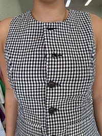 Charli Vest- Black & White Gingham