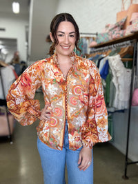 Bloom Top - Rust Floral Print