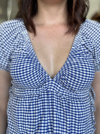 Rylie Top - Blue & White Gingham