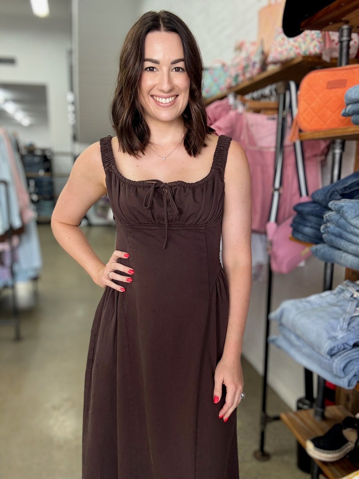 Poppy Dress - Brown