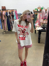 Yee-Haw- White & Red Santa Short Set