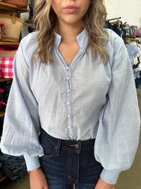 Ledger Top - Baby Blue