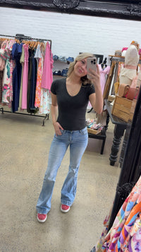 Eve Rib Tee - Washed Black