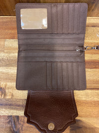Justin Wallet - Tan With Brown Yoke