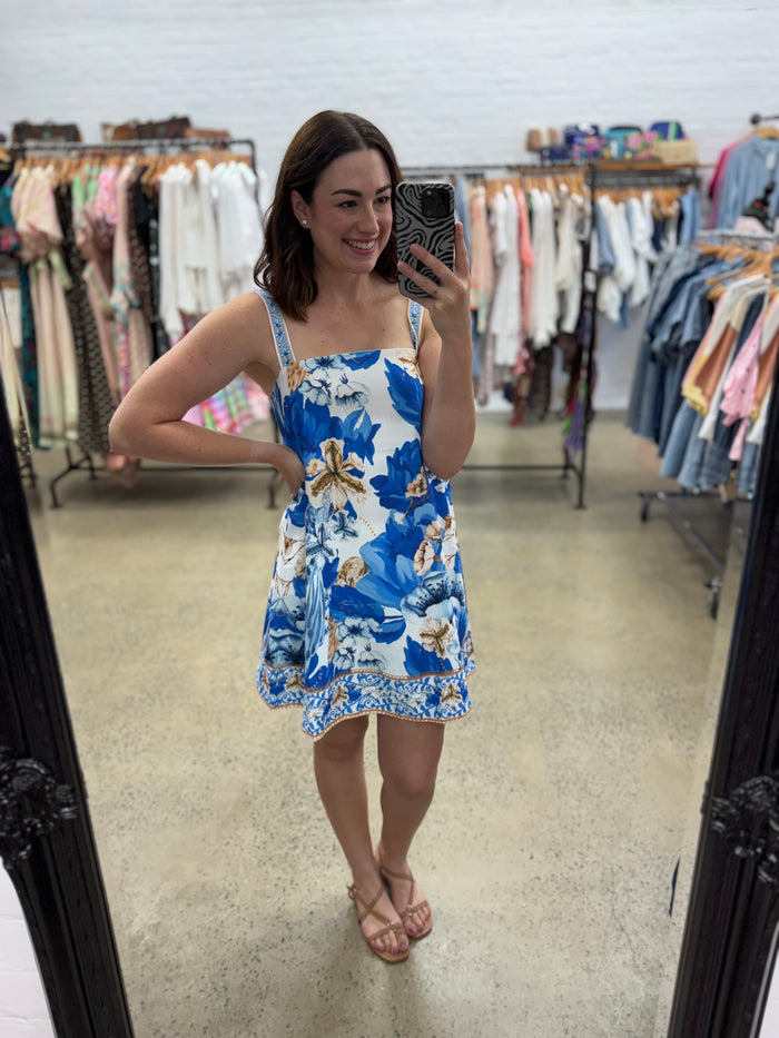 Talula Mini Dress - Blue Floral