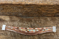 Braided Bead Magnetic Bracelet - Brown