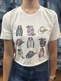Boots, Chaps & Cowboy Hats Tee - White