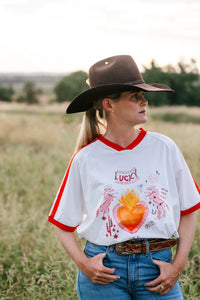 Lucky Yeehaw Tee - White