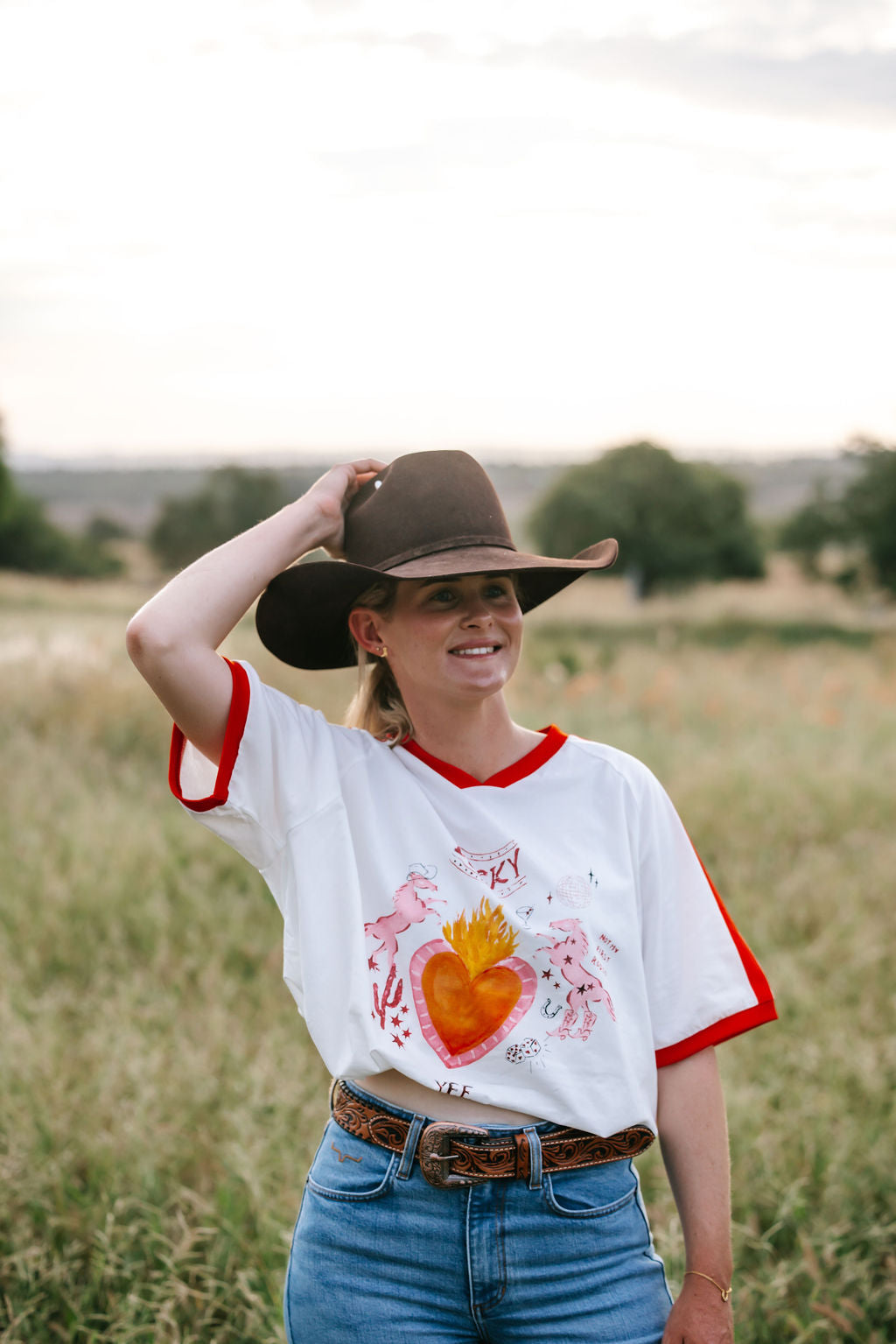 Lucky Yeehaw Tee - White