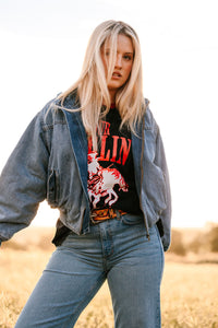 Brixton Denim Bomber - Light Blue