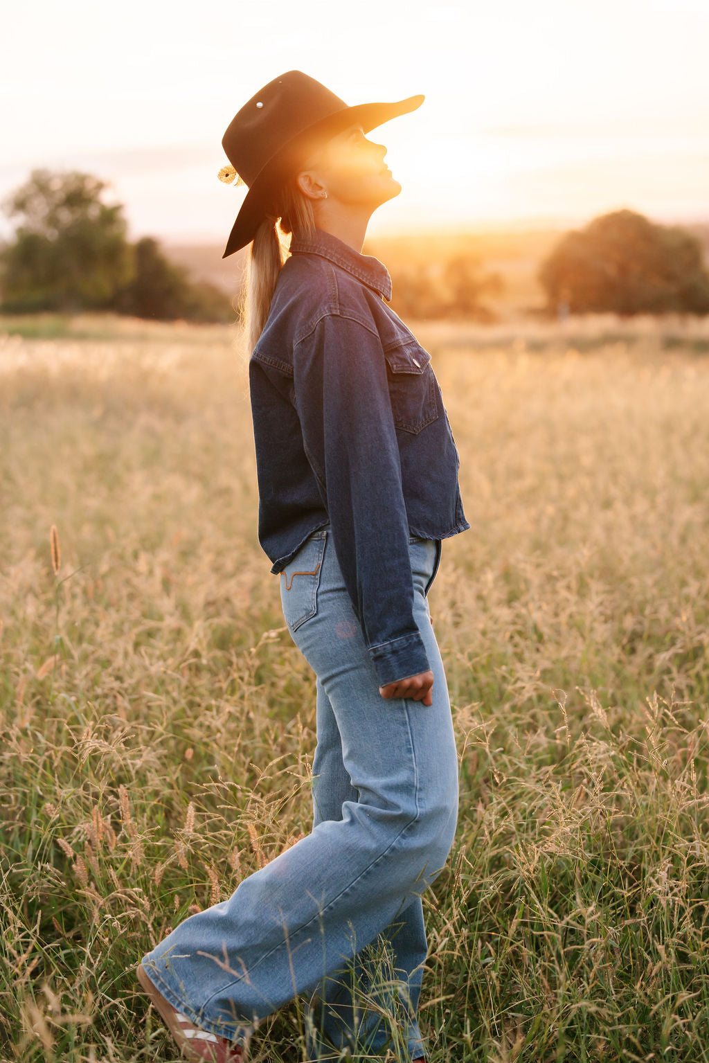 Banks Crop Shacket - Heritage Blue