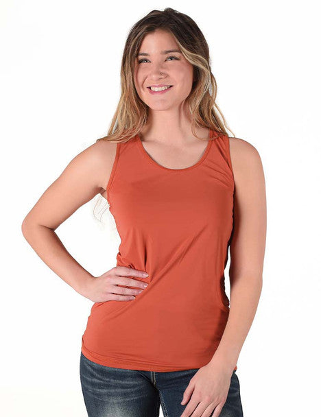 Cowgirl Tuff Breathe Tank  - Rust