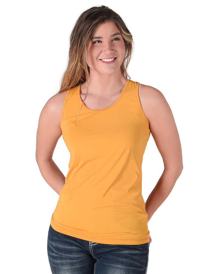 Cowgirl Tuff Breathe Singlet - Gold