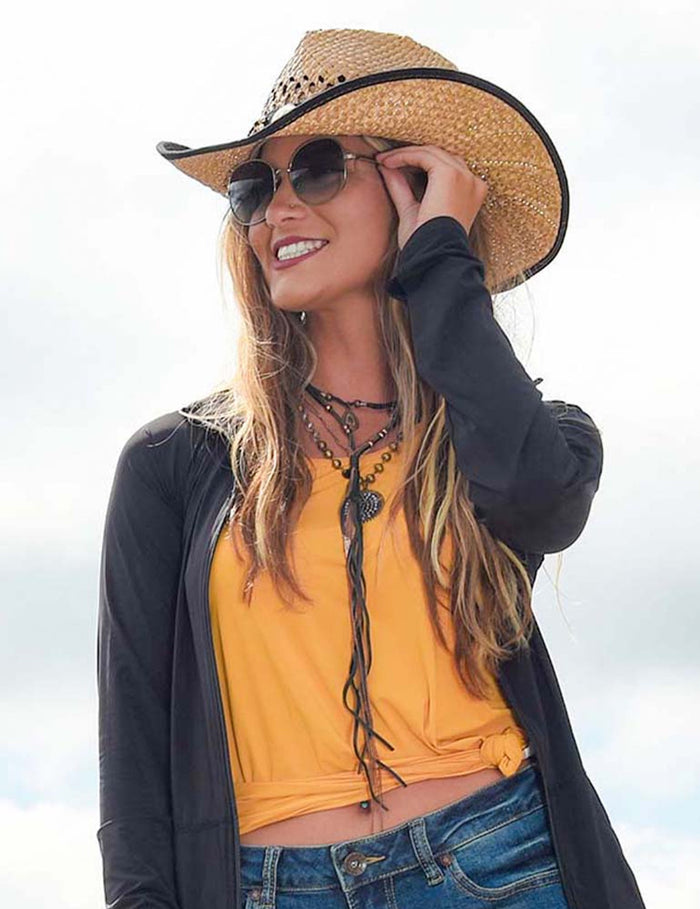 Cowgirl Tuff Breathe Singlet - Gold