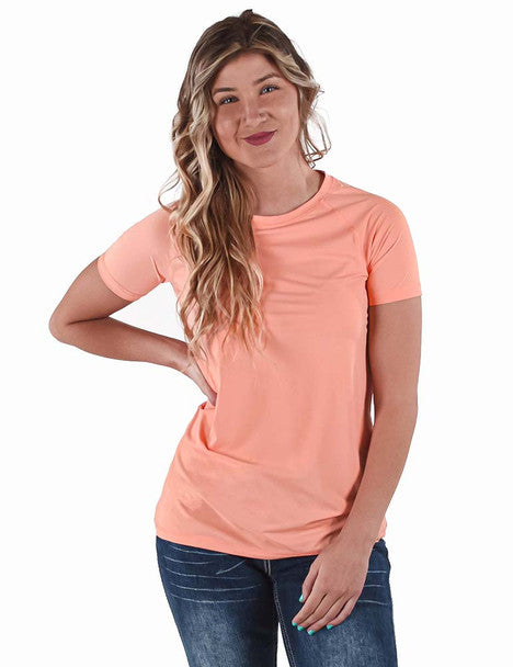 Cowgirl Tuff Breathe Tee  - Coral (100583)