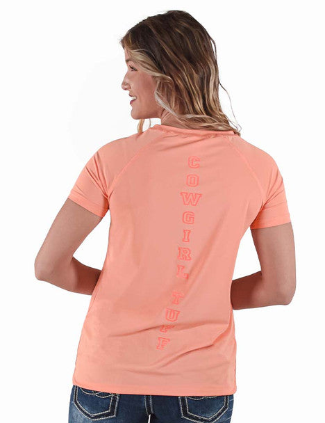 Cowgirl Tuff Breathe Tee  - Coral (100583)