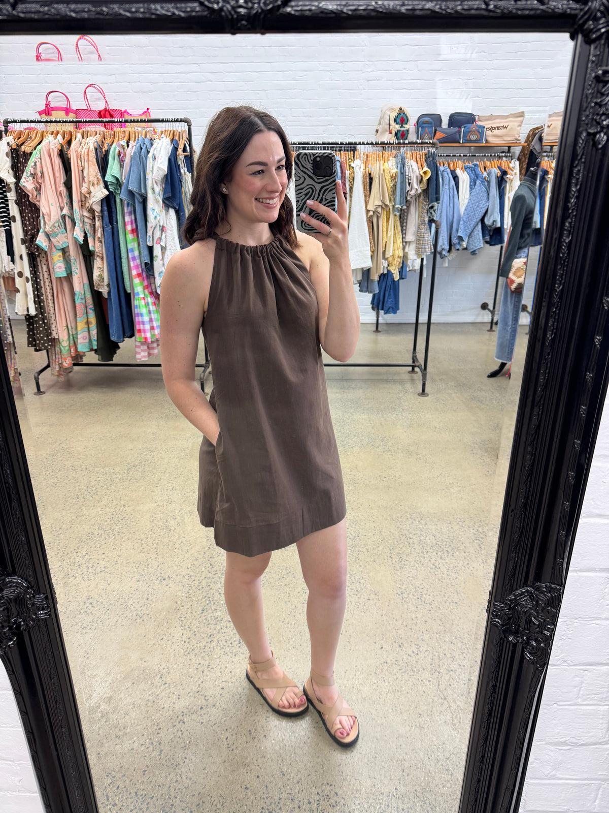 Harlow Mini Dress - Chocolate