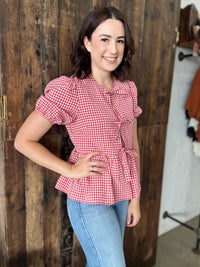 Imogen Top - Red & White