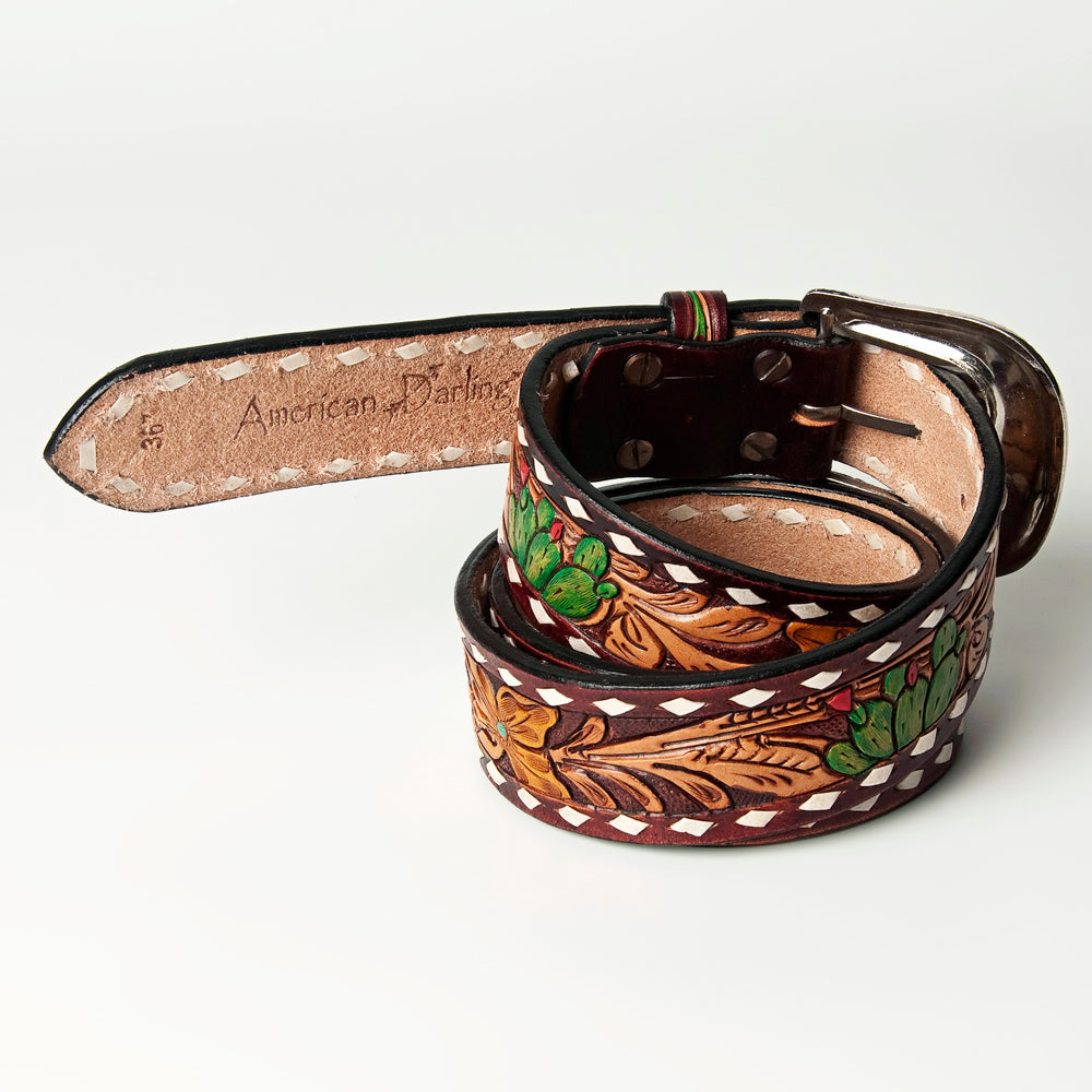 Western Belt - Cactus & Floral Tooled