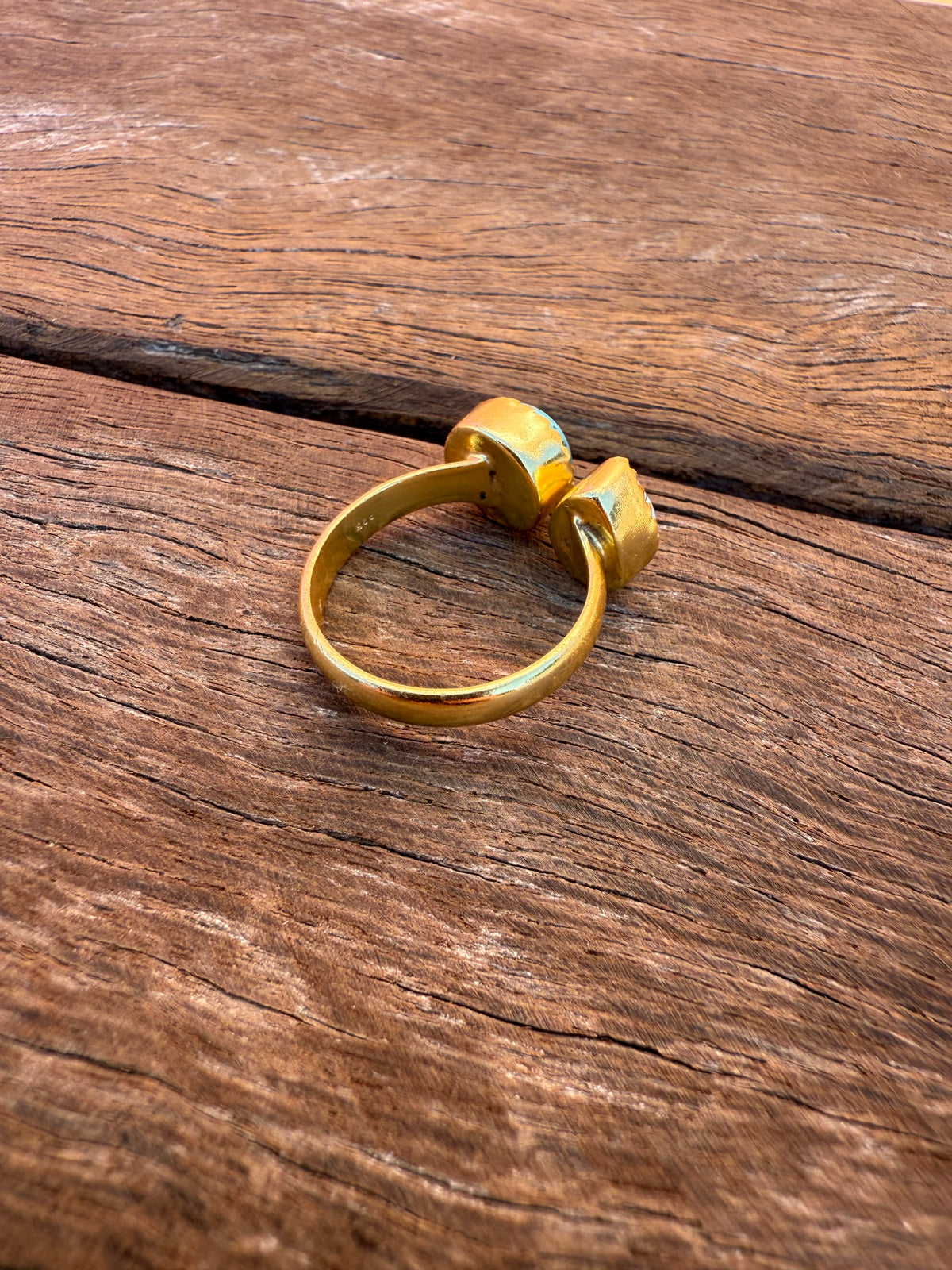 Coastal Charm Adjustable Ring - Turquoise Stone