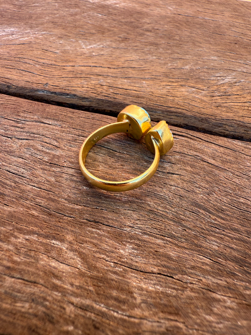 Coastal Charm Adjustable Ring - Turquoise Stone
