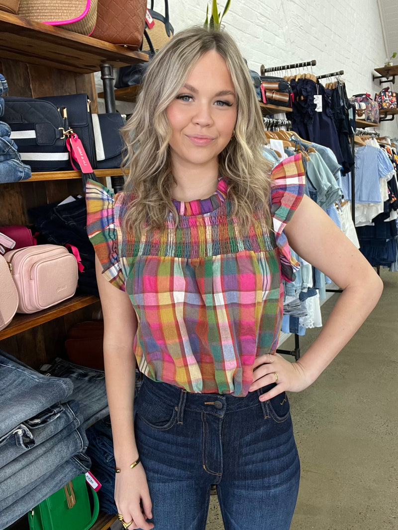 Gwen Top - Vintage Plaid