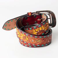 Western Belt - Painted Floral Sunflower