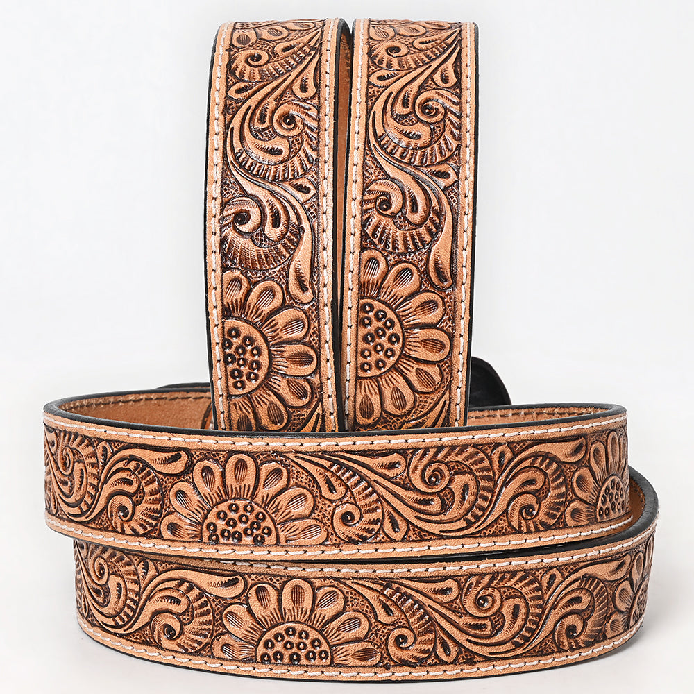 Western Belt - Floral Carved Leather