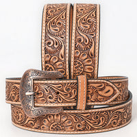 Western Belt - Floral Carved Leather