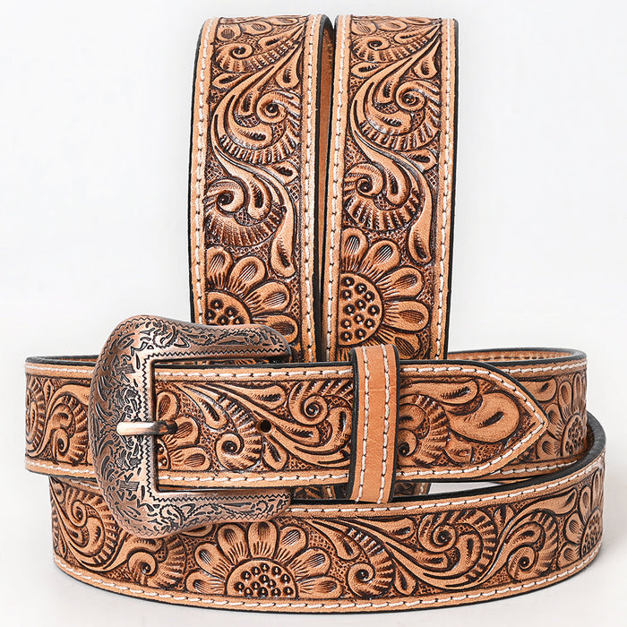 Western Belt - Floral Carved Leather