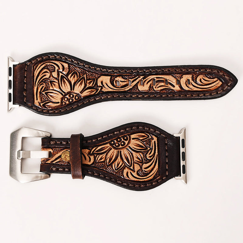 Leather Apple Watch Band -  Floral