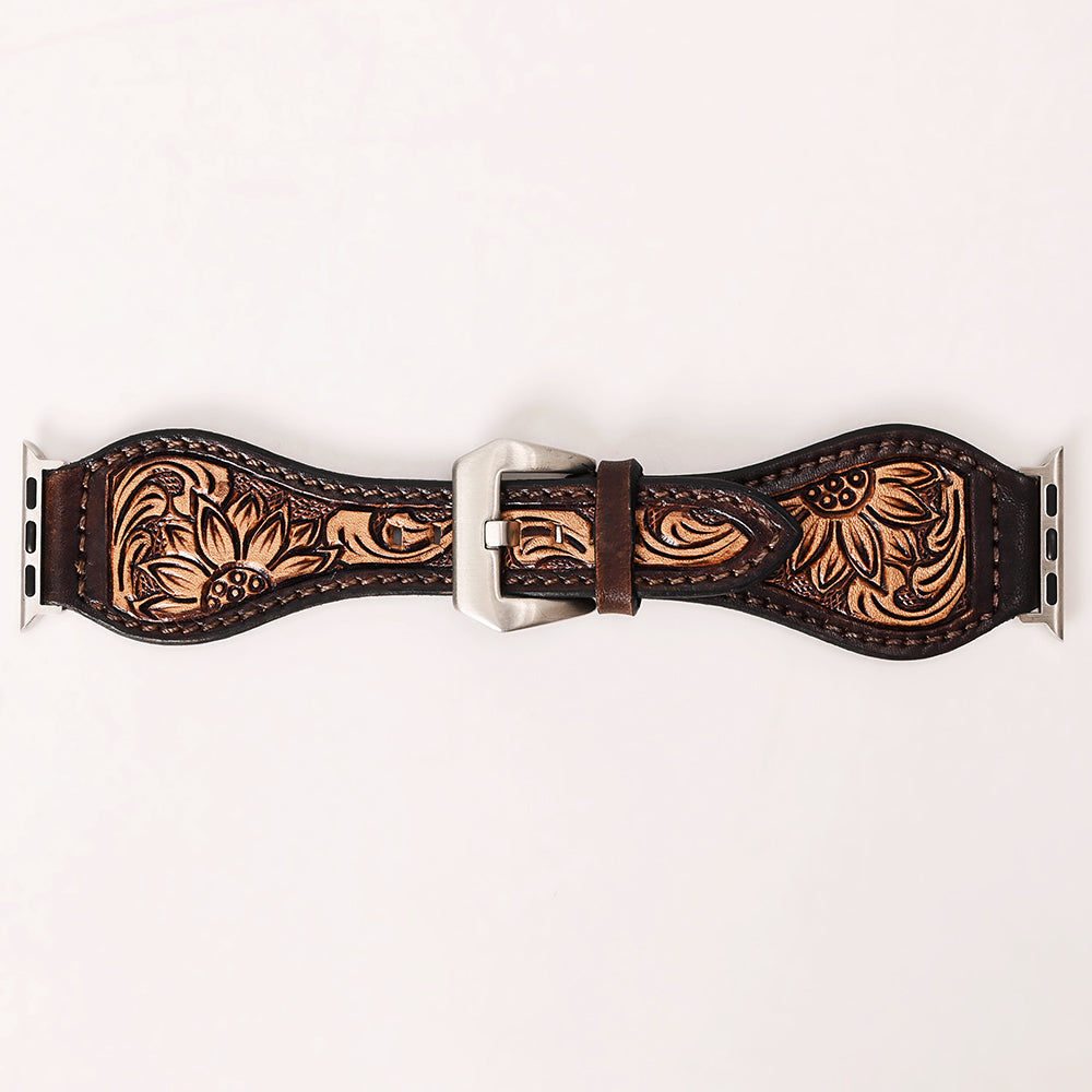 Leather Apple Watch Band -  Floral
