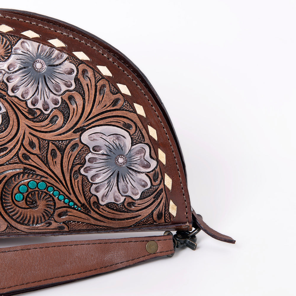 Ruth - Leather Tooled Clutch