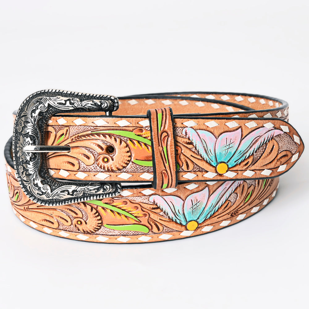 Western Belt - Pastel Painted Floral