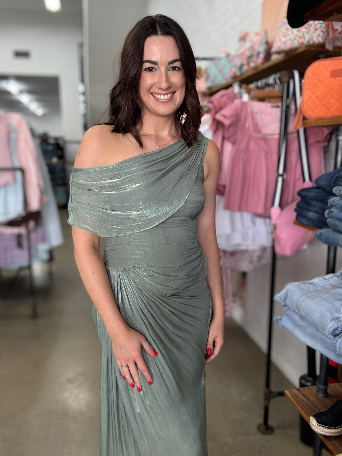 Iridessa Maxi Dress - Shimmer Sage