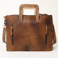 Poppy  - Leather Tooled Tote Bag