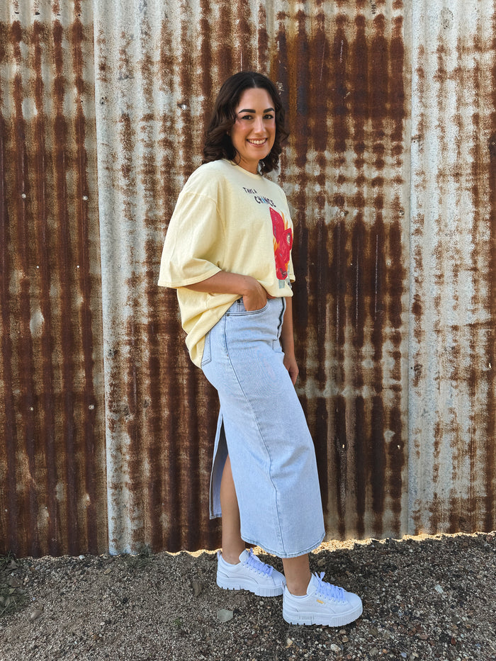 Snake Eyes Oversized Tee - Yellow