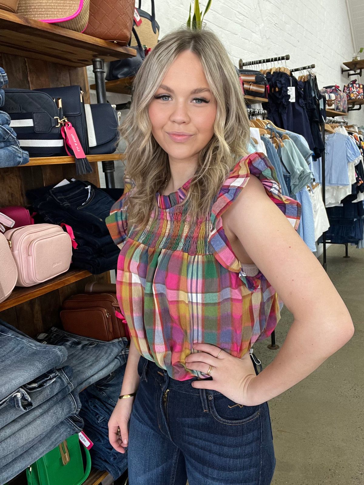 Gwen Top - Vintage Plaid