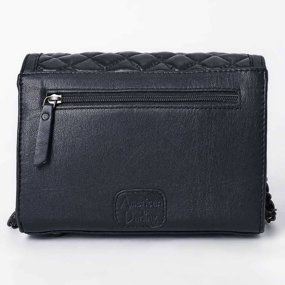 Sadie - Black Quilted Leather Crossbody