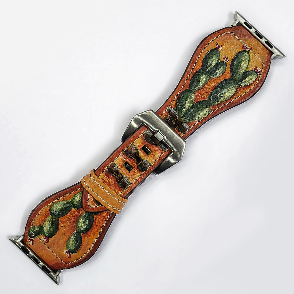 Leather Apple Watch Band - Desert Cactus