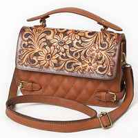 Penny - Tan Quilted Leather Crossbody