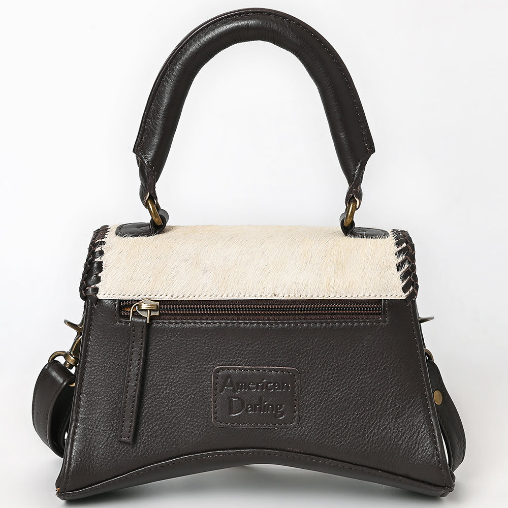 Elle - Dark Brown Leather Cowhide Crossbody/Clutch