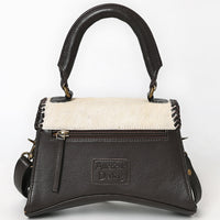Elle - Dark Brown Leather Cowhide Crossbody/Clutch