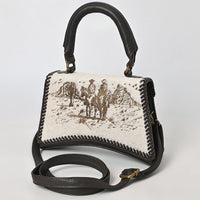 Elle - Dark Brown Leather Cowhide Crossbody/Clutch