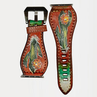 Leather Apple Watch Band - Flowering Cactus