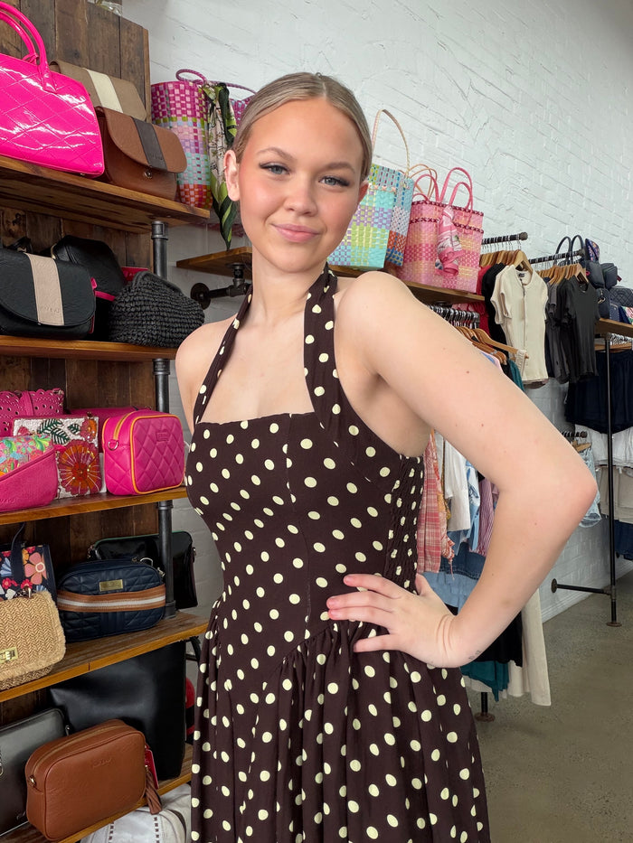 Kayda Maxi Dress  - Chocolate & Butter Yellow