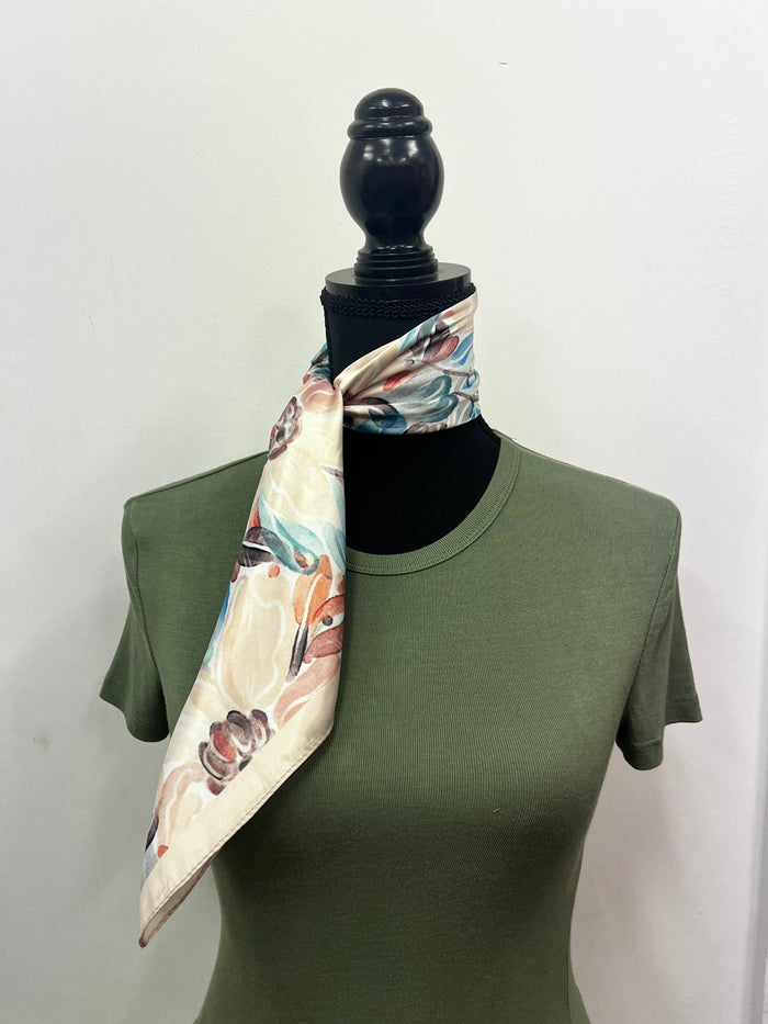 Western Wild Rag - Floral (Beige)